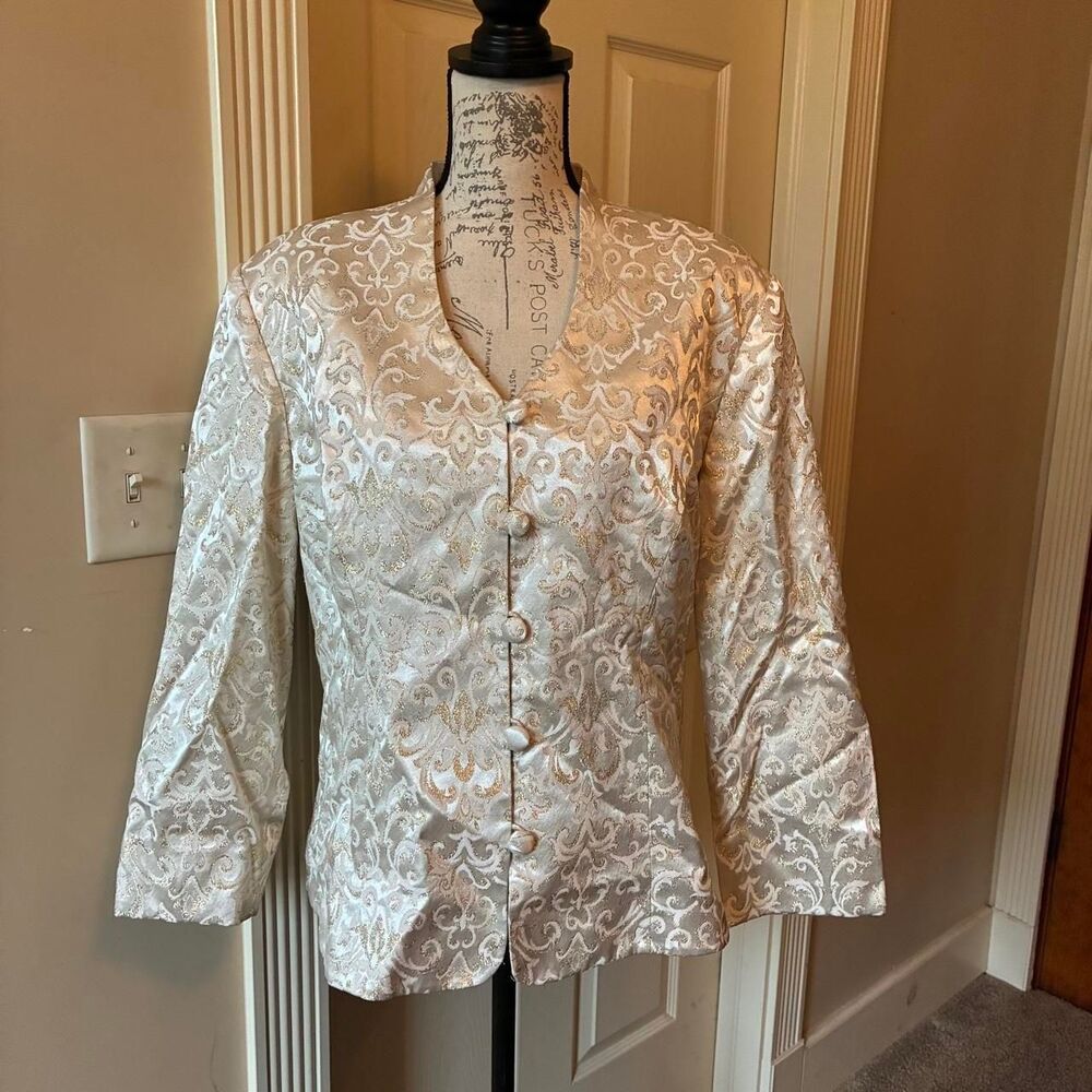 Unbranded Women's Cream and Gold Jacket